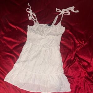 Trixxi White Tie-Shoulder Mini Dress